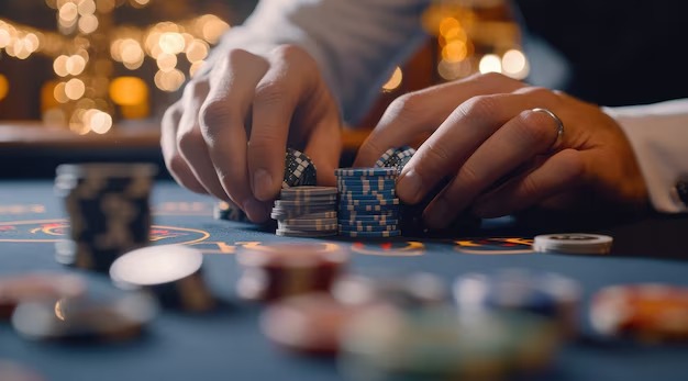 Mobile phone screen showing live casino lobby with multiple game tables